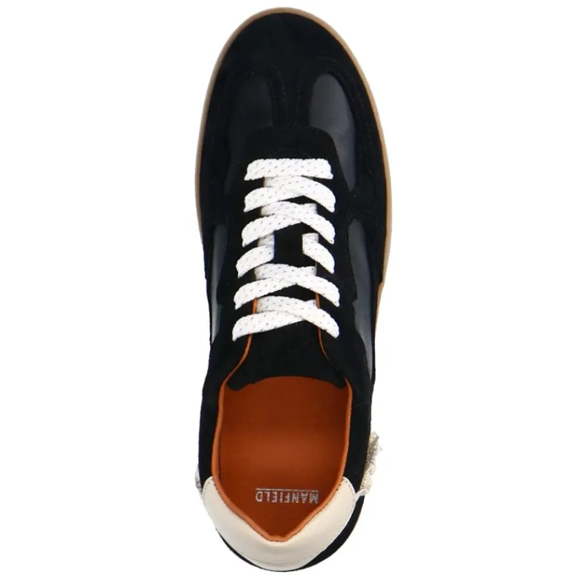 Manfield Zwarte suède sneakers^DAMES Sneakers