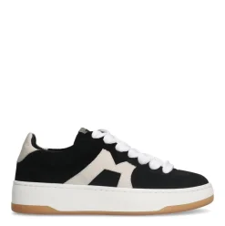 Manfield Zwarte suède sneakers^DAMES Sneakers