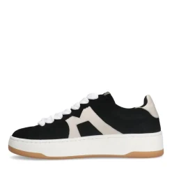 Manfield Zwarte suède sneakers^DAMES Sneakers