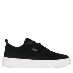 Manfield Zwarte suède sneakers^Heren Sneakers