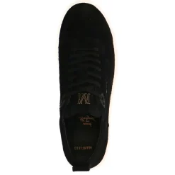 Manfield Zwarte suède sneakers^Heren Sneakers
