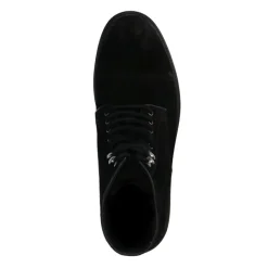 Manfield Zwarte suède veterboots^Heren Boots