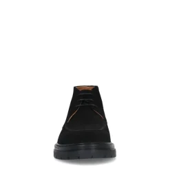 Manfield Zwarte suède veterboots^Heren Boots