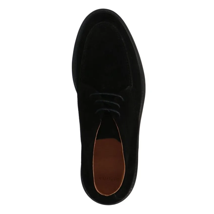 Manfield Zwarte suède veterboots^Heren Boots