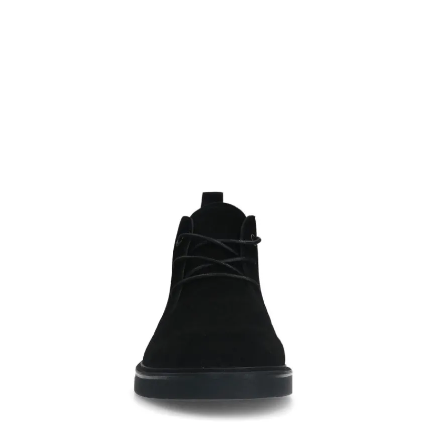 Manfield Zwarte suède veterboots^Heren Boots