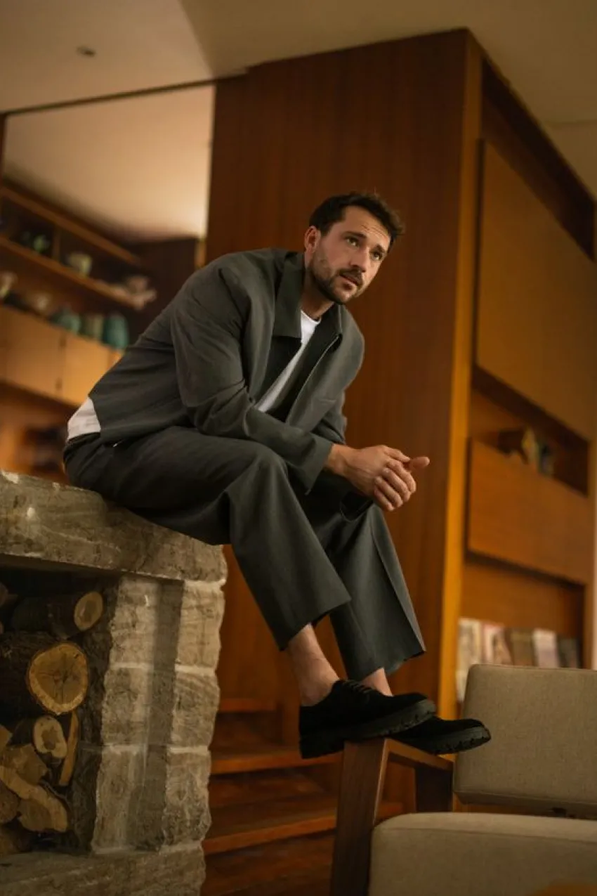 Manfield Zwarte suède veterschoenen^Heren Veterschoenen