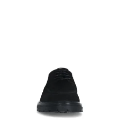 Manfield Zwarte suède veterschoenen^Heren Veterschoenen
