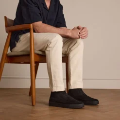 Manfield Zwarte suède veterschoenen^Heren Veterschoenen