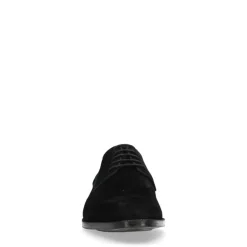 Manfield Zwarte suède veterschoenen^Heren Veterschoenen