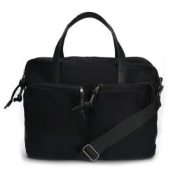 Manfield Zwarte textiele laptoptas 17.5 inch^ Laptoptassen