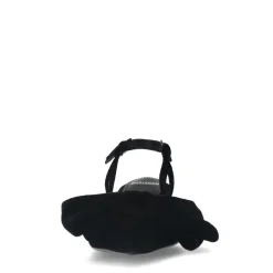 Manfield Zwarte velours slingbacks met strik^DAMES Pumps|Slingbacks